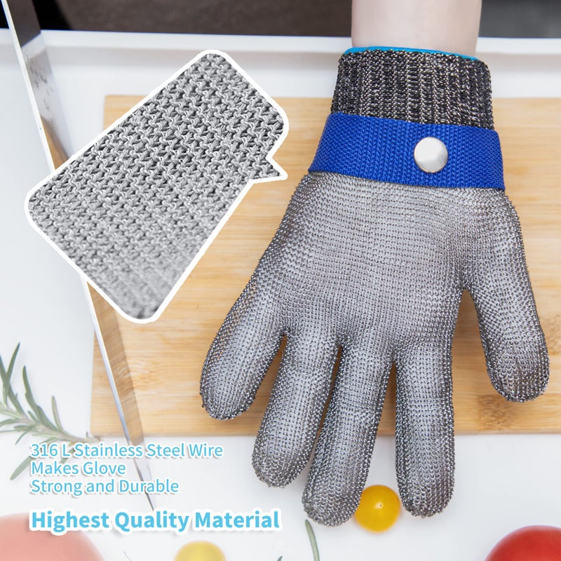 ARCLIBER Level 9 Cut Resistant Glove Stainless Steel Wire Metal Mesh Butcher Glove for Meat Cutting Oyster Shucking Chopping and Peeling - Image 3